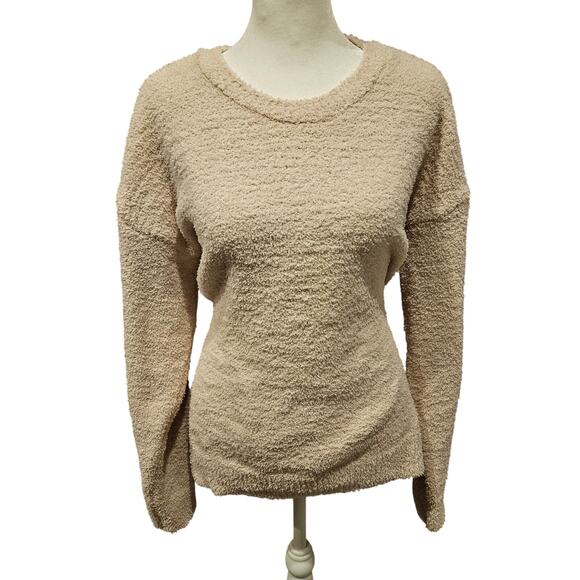 Cupcakes & Cashmere sherpa fluffy cloud sweater medium beige relaxed fit - Picture 1 of 8
